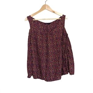 🍩PrAna ATHLEISURE FLORAL Open Shoulder Blouse CUTE🍩